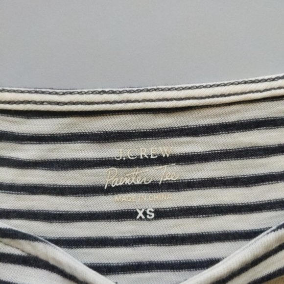 Black and White Striped Long Sleeve Tee XS Jcrew - Picture 3 of 4